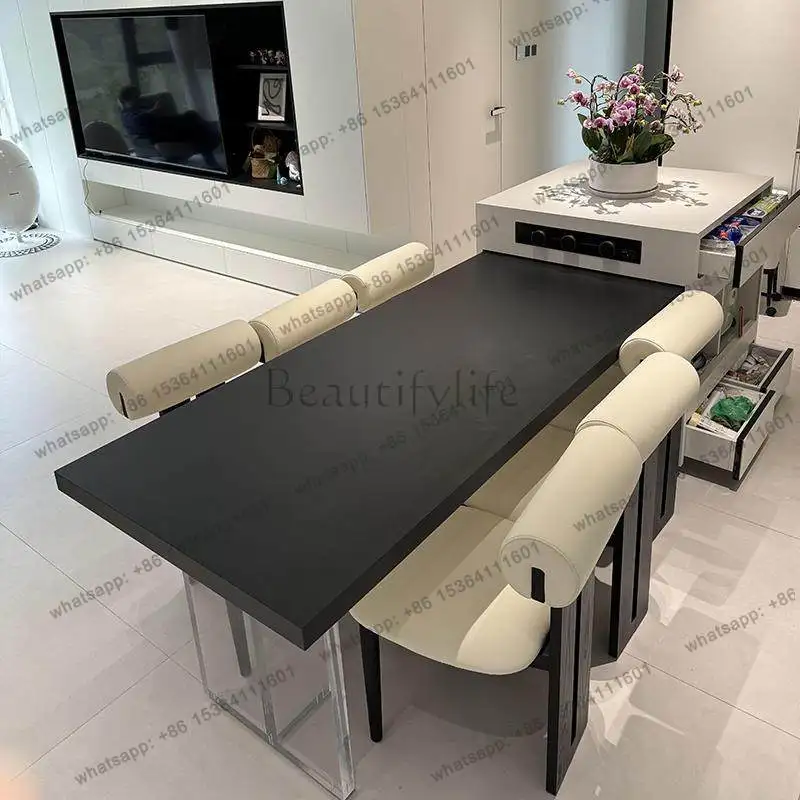 LJY Restaurant Wood Dining Table Mid Century Nordic Kitchen Terrace Dining Table Designer Corner Mesas De Jantar Kitchen Furnitu