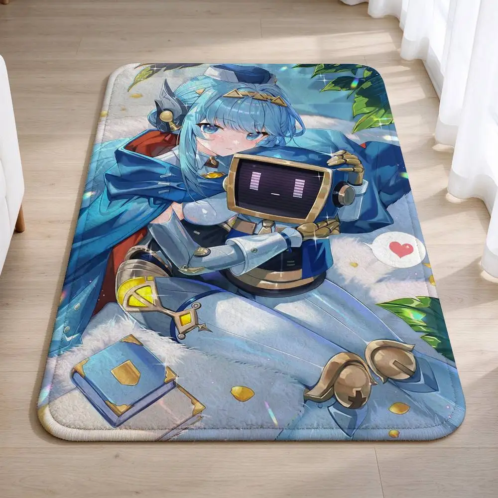 Tin Can I-Ineffa Genshin Home Decor Short Plush Floor Mat, Non-Slip & Easy to Clean for Multi Doorways