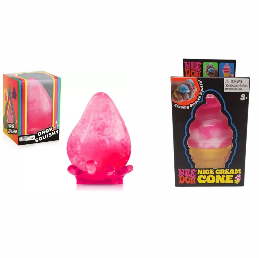 

2pcs Deep Pink Solid Squishy Stress Relief Slow Rising Hand Massage