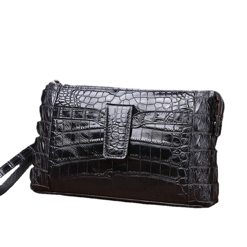 

Crocodile pattern men's briefcase High-quality real cowhide envelope clutch bag Large capacity men's bag