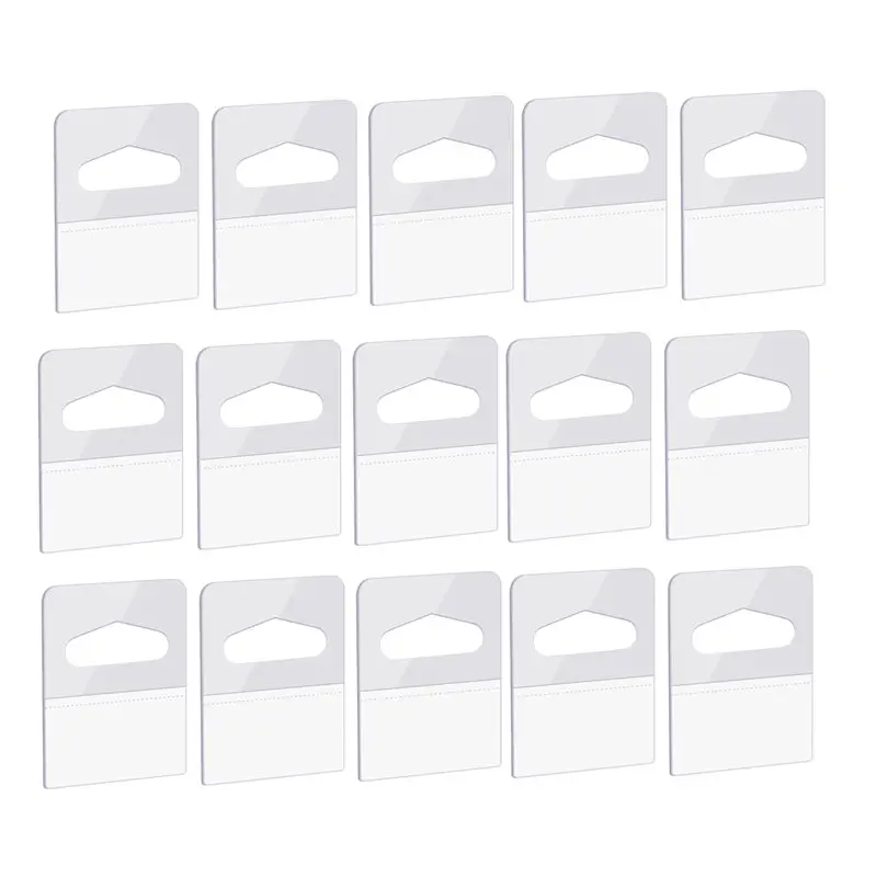 

A34R Hanging Tabs Tags Hook 1000PCS 1-1/4" By X 1-5/8" Slot Hole Self Adhesive Heavy Duty Clear Plastic
