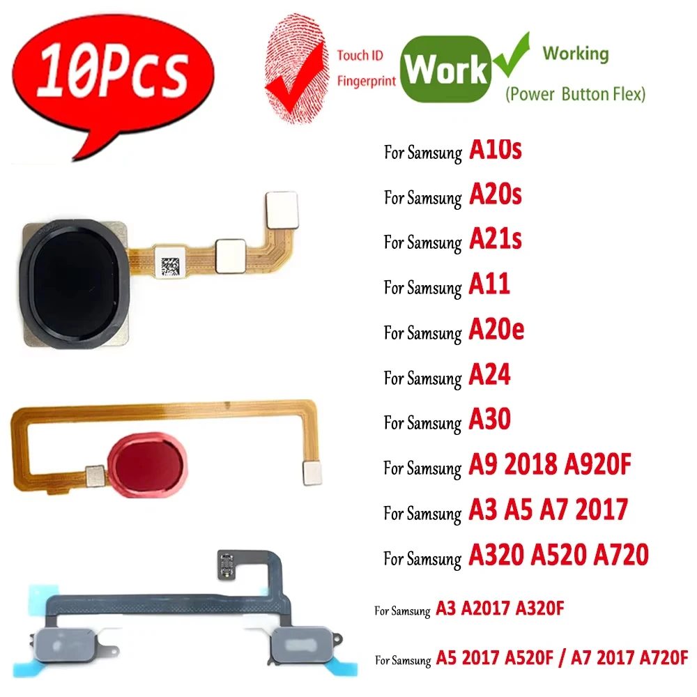 

10Pcs, NEW Home Button Fingerprint Touch Id Sensor Connector Cable For Samsung A21S A10S A11 A20 A20S A20E A920F A30 A520 A7 A24