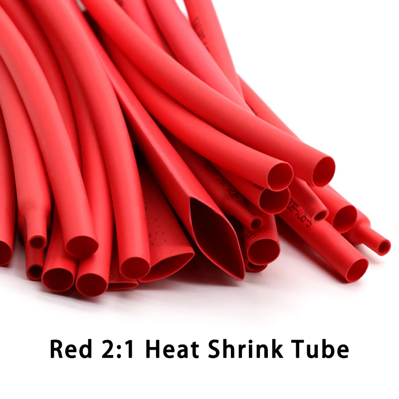 

Red 2:1 Heat Shrink Heatshrink Tube Diameter 0.6mm ~ 80mm Tubing Sleeving DIY Wrap Wire Repair Cable Protecctor 1~10m