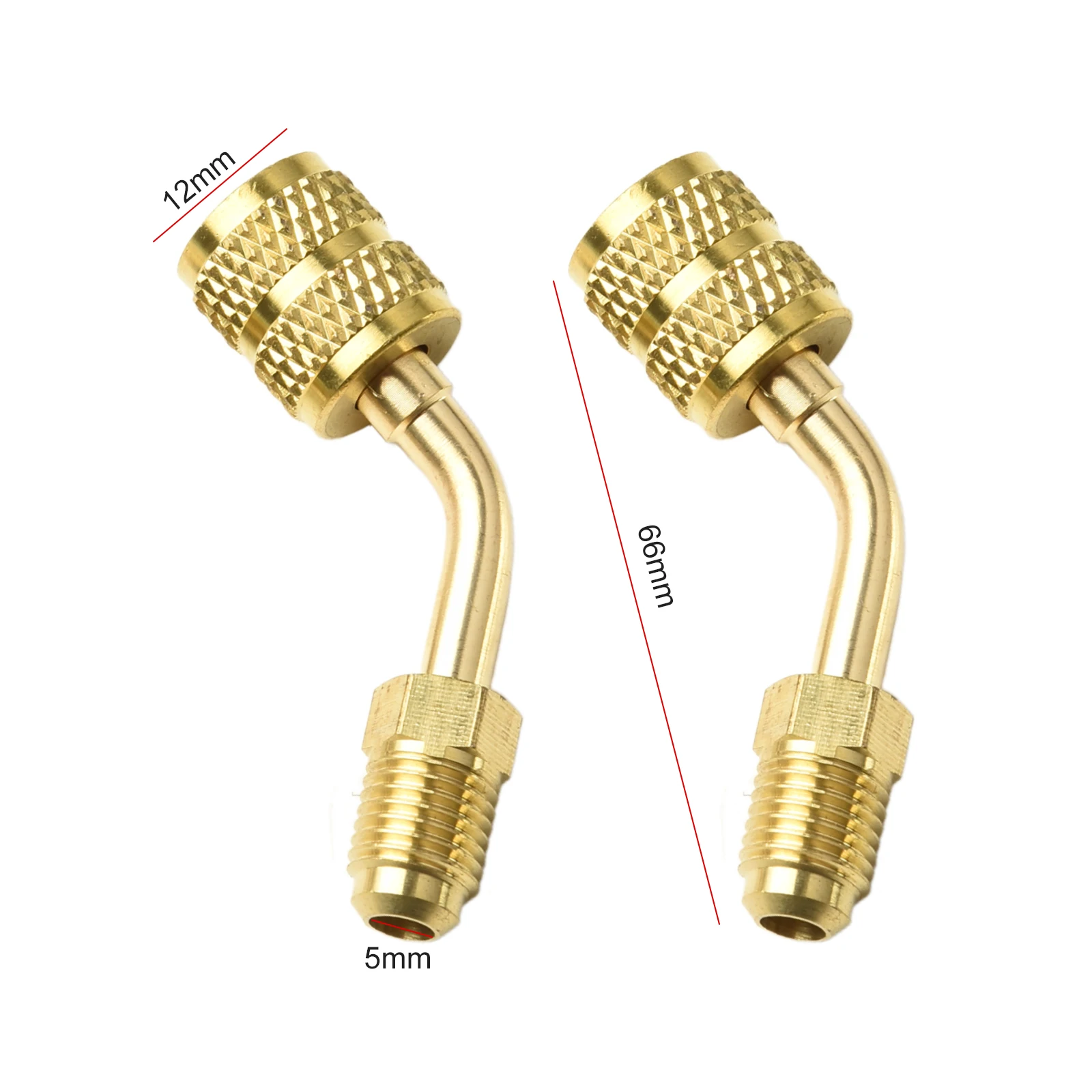 Mini Split Adapter SAE Male Flare Brass 45° Angle Access Convenient And Secure High-Quality Brass Knurled Coupler Nuts