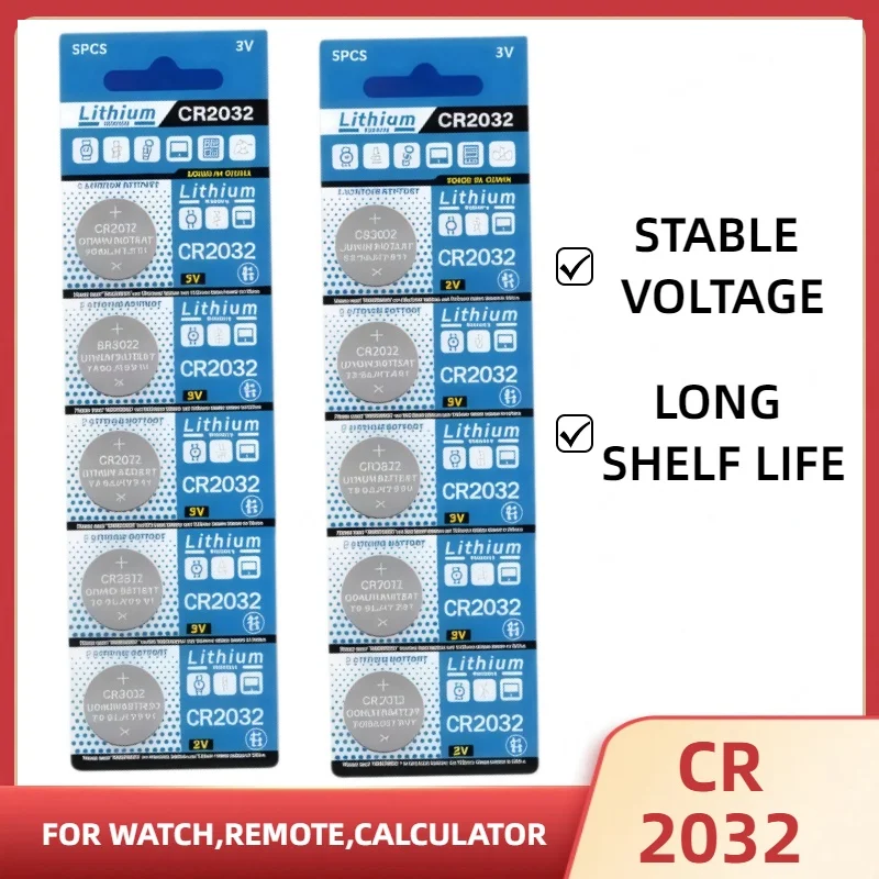 2-50Pcs Cr2032 3V Lithium Coin Cell Dl2032 Br2032 Bateria Pilas Stable Power For Watch Toy Calculator Car Key Remote Control