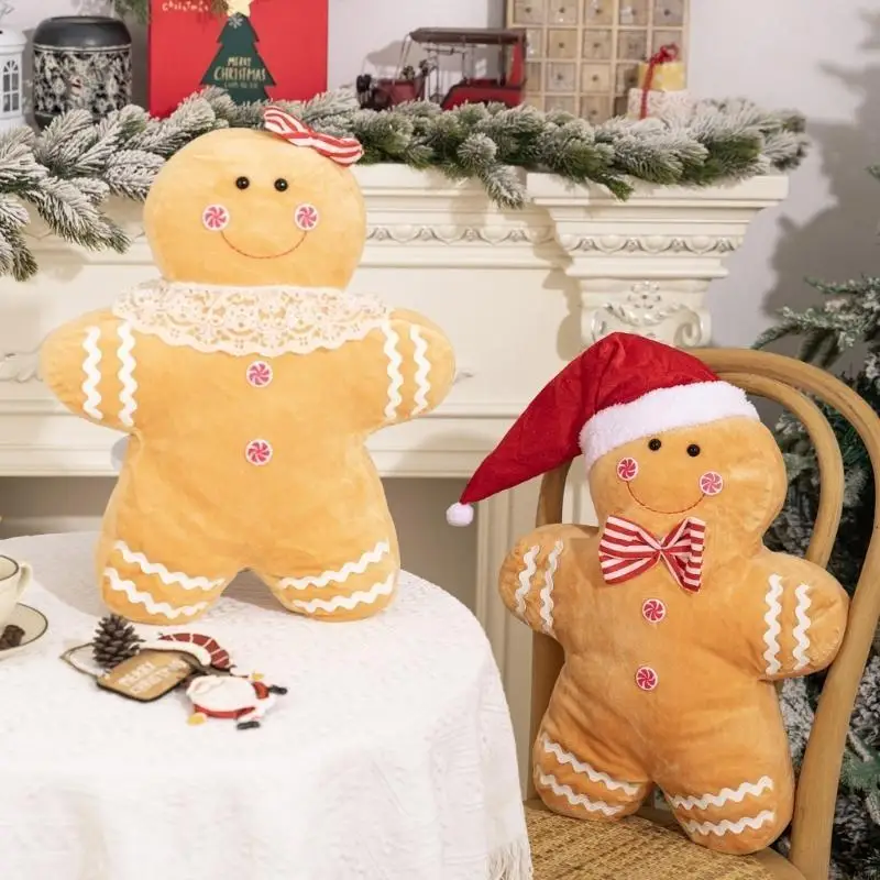 corb-クリスマス-ジンジャーブレッドマン-ぬいぐるみ枕-ソファとベッド用-ぬいぐるみスローピロー