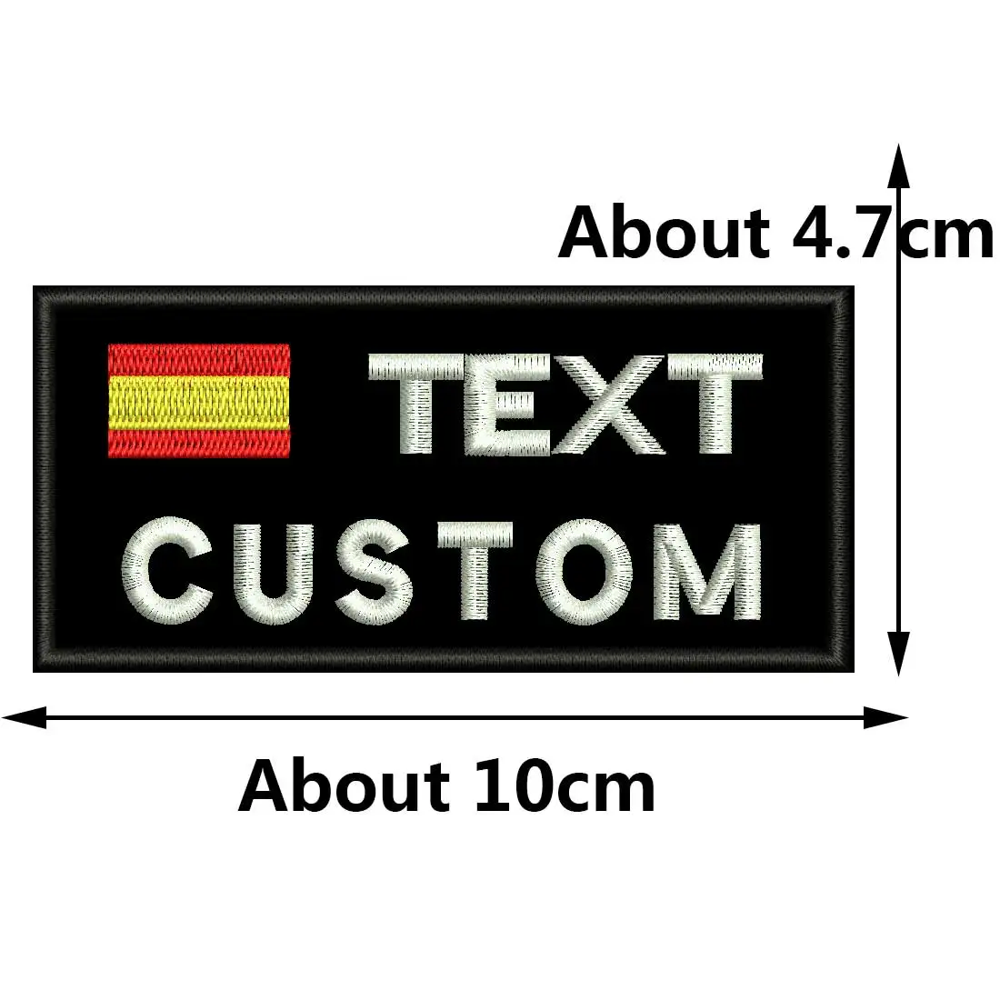 Custom Military Flag Patch 2 Lines Name Text Army Blood Number ID Badge Embroidered Merrow Border with Iron on Hook Backing