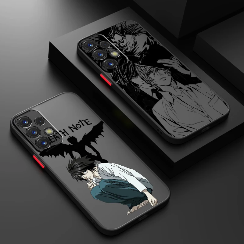 Anime Death Note Logo Luxury Frosted Translucent For Samsung Galaxy S24 S23 S22 S21 S20 FE S10 S9 S8 Plus Ultra Pro 5G Matte