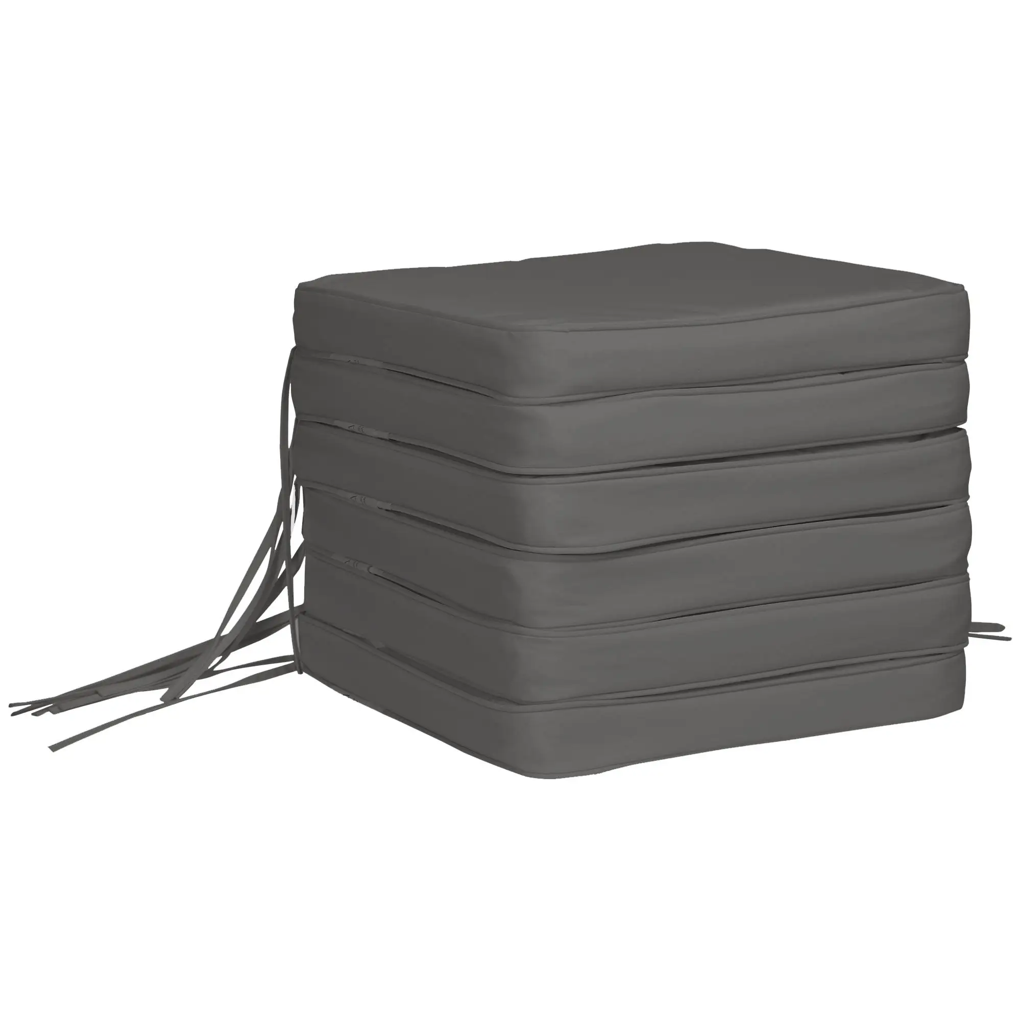 Set of 6 Grey Square Patio Chair Cushions