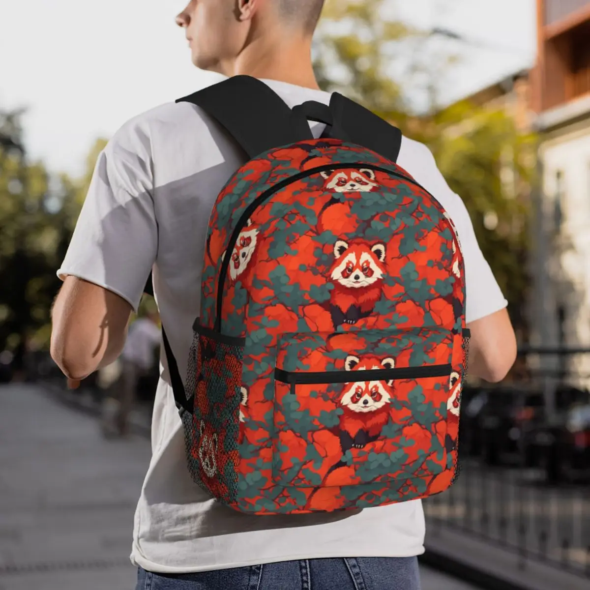 Red Panda Backpack Daypack Large Capacity Children BookBag School Bag Shoulder Bags for Men Women