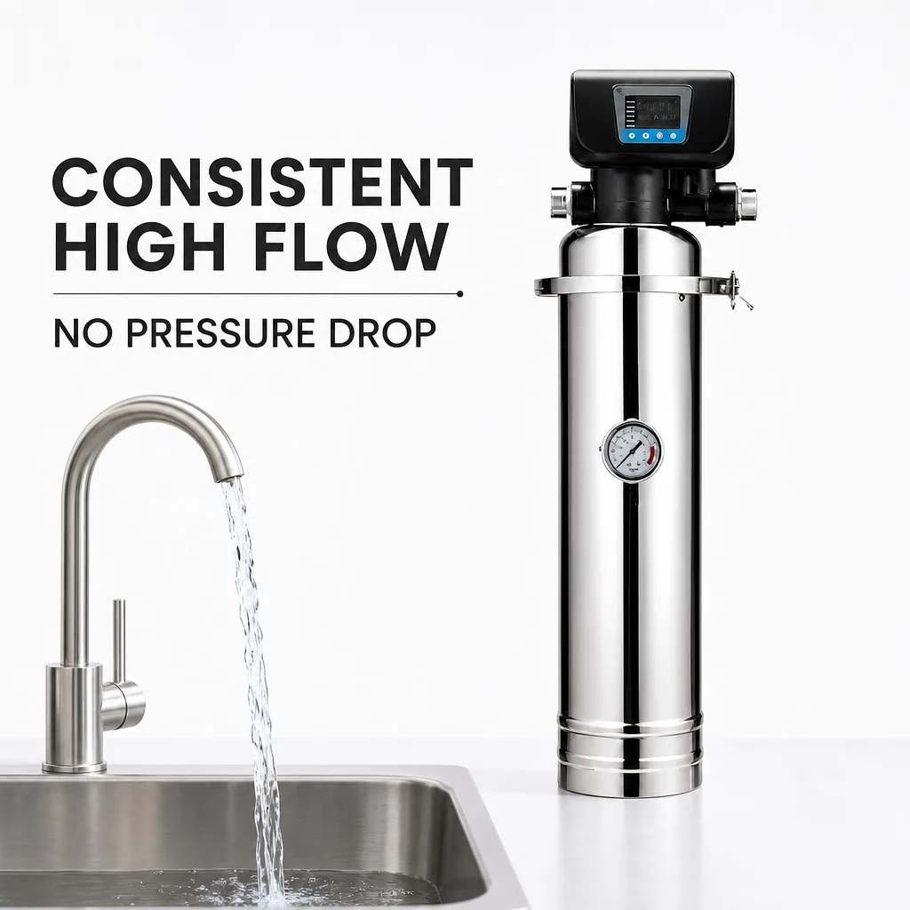 

Ultrafiltration Water Purifier With Automatic Backwash Valve 304 Stainless Steel Central Home Water Filter System 5000L