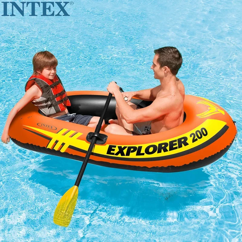 Intrepid Explorer Double Person Inflatable Boat Two-Person Rubber Skin Boat Fishing Boat Thickened Durable Sports And Leisure Ve