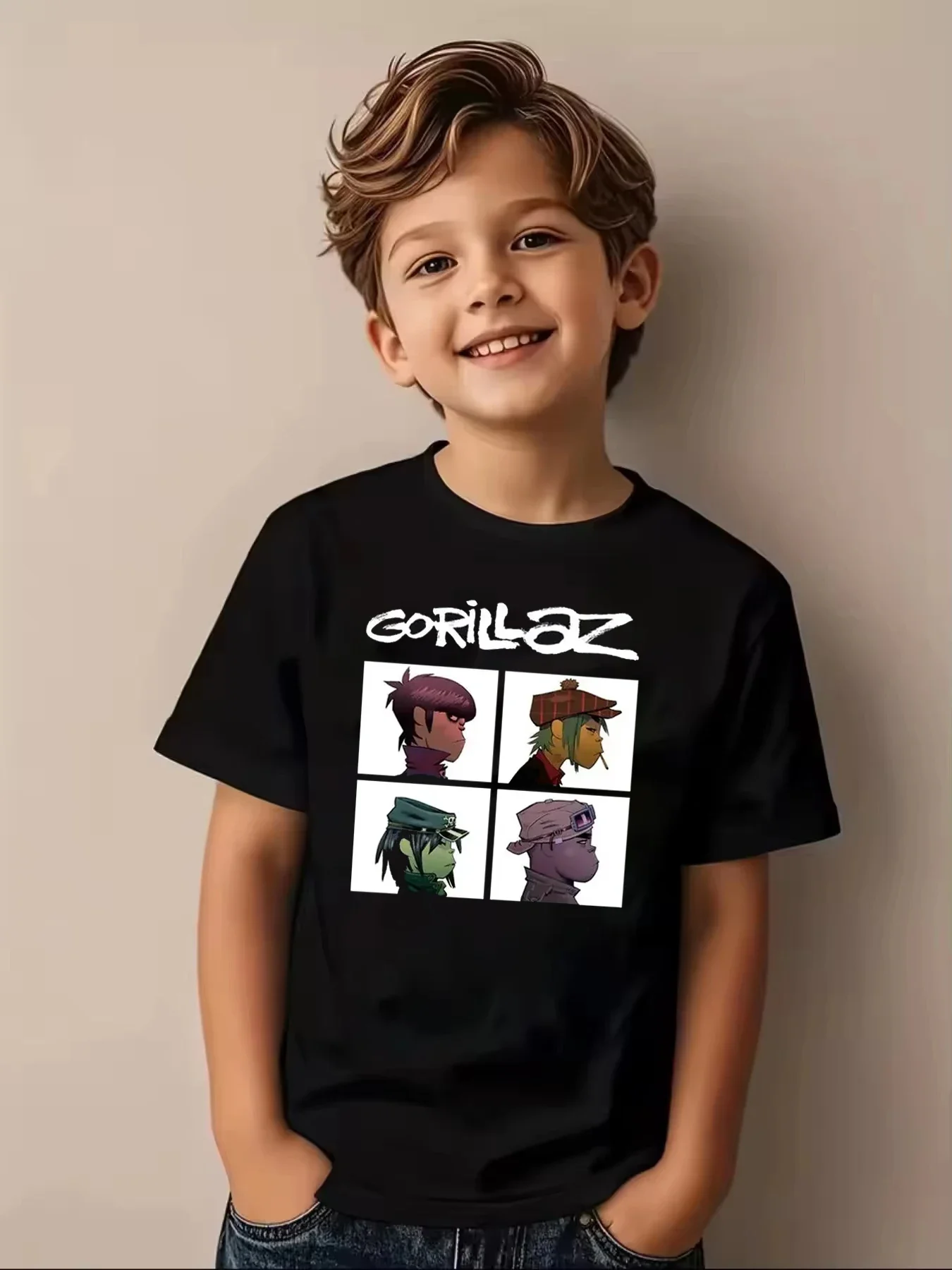 Music Band Gorillazs Punk Rock Print T Shirt 90s Casual Fashion Short Sleeve Urban Style Printed T-Shirt Fashion Statement Shirt