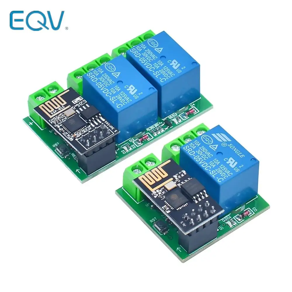 ESP8266 Dwukanałowy moduł przekaźnika WIFI ESP-01 DC5V ze wskaźnikiem przekaźnika i przyciskiem resetowania 2-kanałowy przekaźnik Boad Sterowanie niskim poziomem