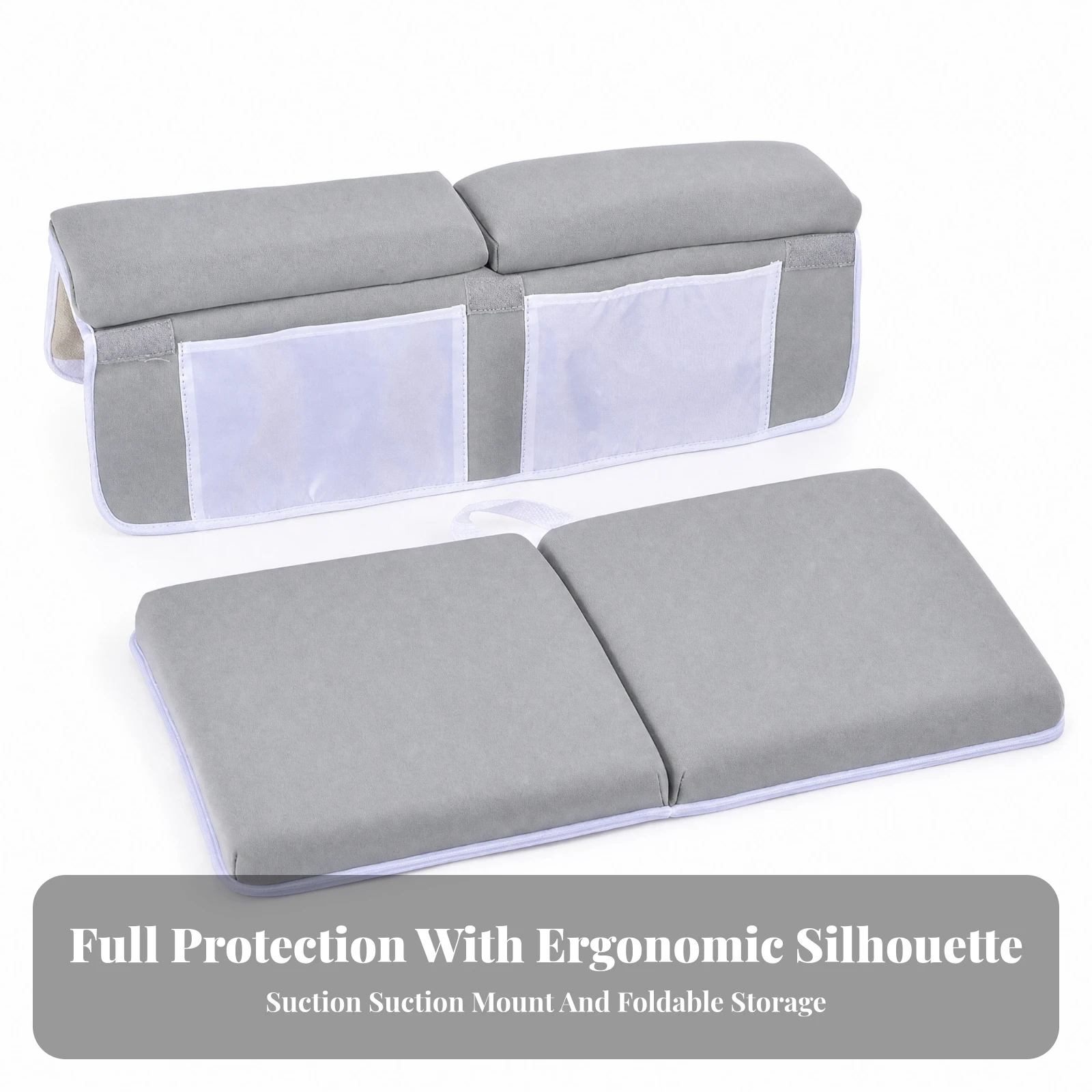 Bath Kneeler and Elbow Rest Pad Set Cushioned Bath Kneeler Set with Storage Pockets for Parents, Baby Bathing