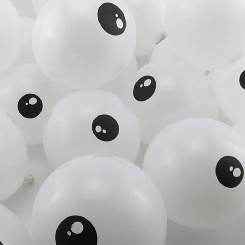 50/30/20/10Pcs 5inch White Eyes Balloons Halloween Balloons Black White Eye Latex Balloons Halloween Birthday Party Decortions