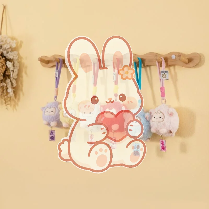 Cute Fluffy Sheep Plush Doll Keychain Soft Stuffed Animal Pendant Creative Bag Charm for Girls Daily Backpack Ornament