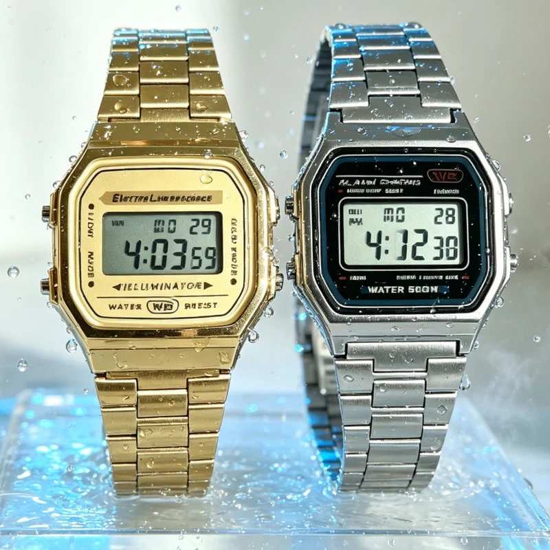 New Classic Small Square Stainless Steel Digital Watch Minimalist LED Electronic Wrist Watch Luxury Business Trendy Unisex