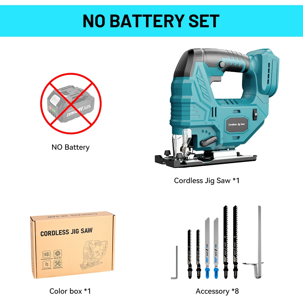 YEARTOP 7 Speed ​​Borstelloze Elektrische Decoupeerzaag 26mm Draagbare Draadloze Decoupeerzaag Hout Snijden Houtbewerking Tool Voor Makita 18V Batterij Y