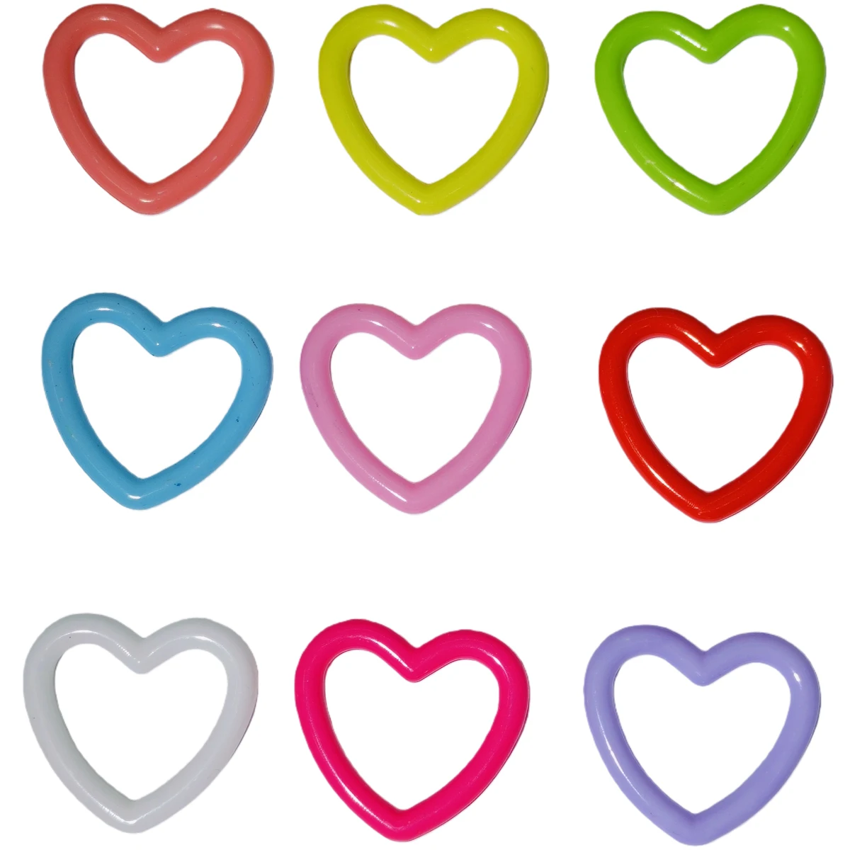 

20pcs acrylic mixed color 30mm hollow love hair beads make DIY hair accessories