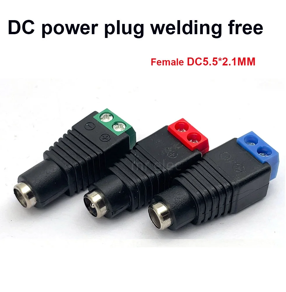 5/10Pcs DC Power Male Female Plug Jack Connector Adapter 5.5 x 2.1mm  For 3528 5050 LED Strip Light Camera