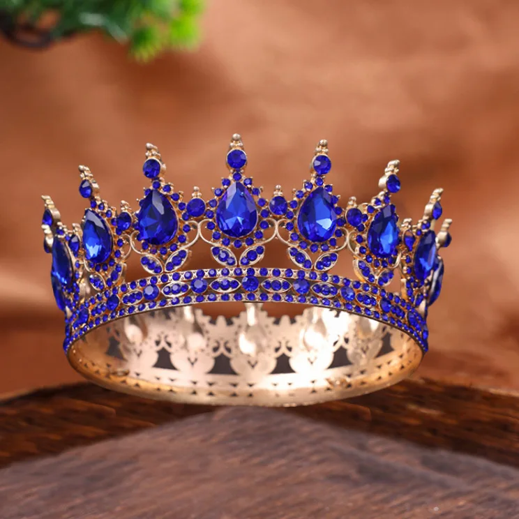 Fashion Crystal Rhinestone Round Tiaras And Crowns Queen Princess Diadems Wedding Hair Accessories For Bride Women image 6