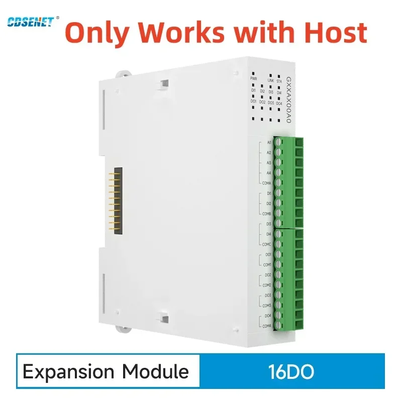 Rozszerzenie 16DO Moduł zdalnego IO RS485 Ethernet CDSENET GXXAX00A0 Akwizycja przełącznika analogowego Modbus TCP RTU Współpracuje z hostaem
