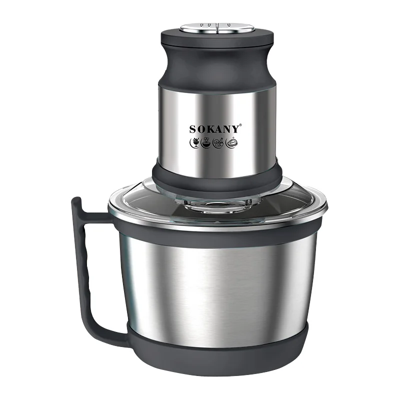 مفرمة لحم كهربائية متعددة الوظائف من الفولاذ المقاوم للصدأ سعة 3 لتر، محضر طعام تكميلي كهربائي بقدرة 800 وات