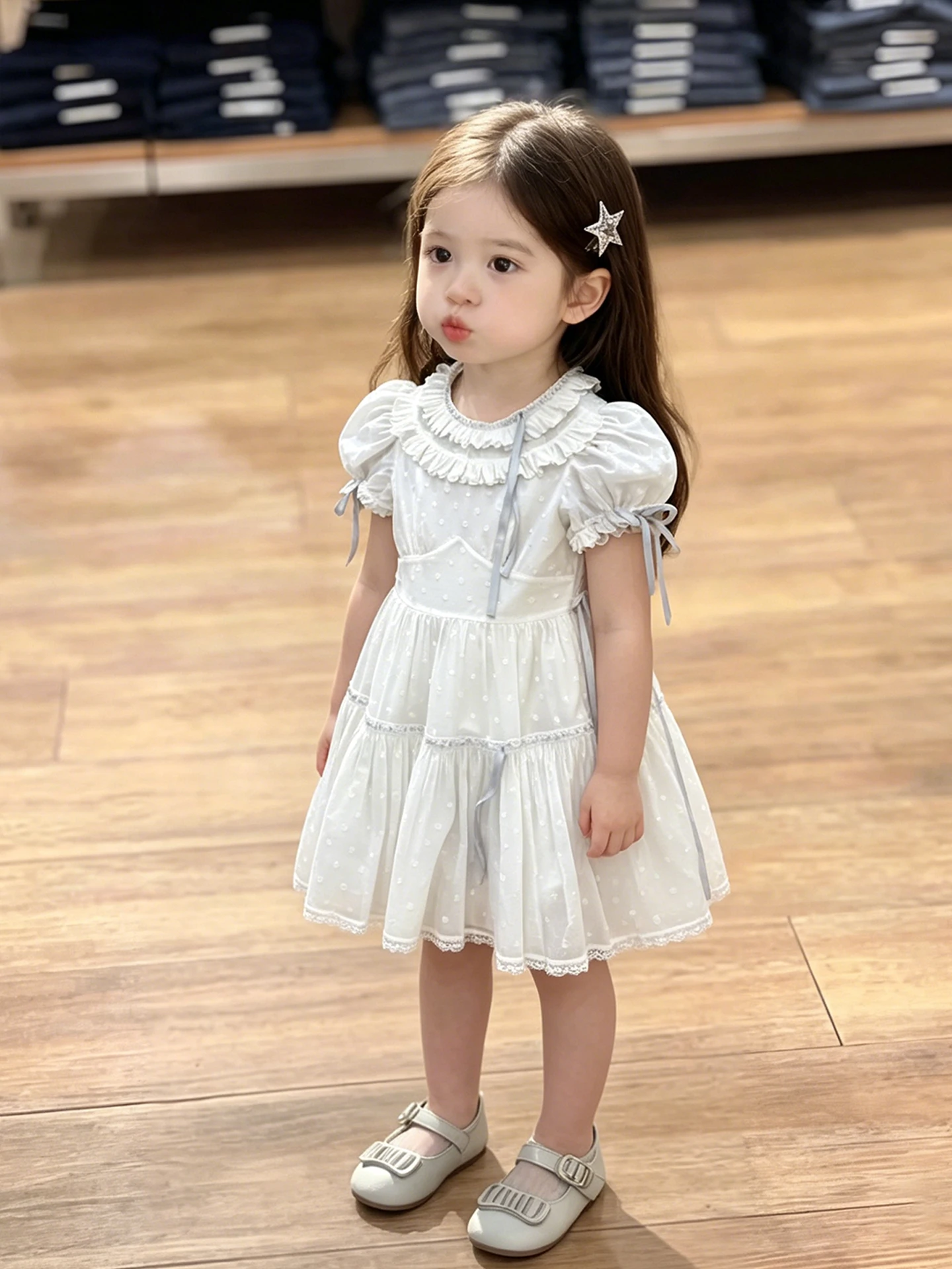 princess-style-white-thin-long-dress-for-girls-baby-cute-atmosphere-children's-skirt-new-2026-fashionable-french-style-dress