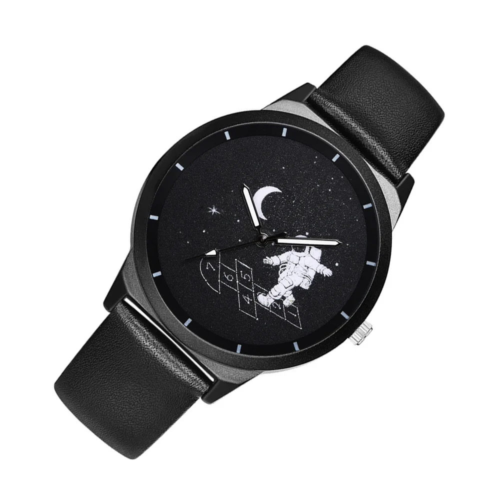 ساعة رائد فضاء بحزام للنساء والرجال، حركة دقيقة، تصميم أنيق وبسيط، مثالي للاستخدام الرسمي أو غير الرسمي #3