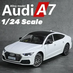 1:24 Audi A7 modello di auto giocattolo pressofuso veicolo in lega in miniatura tirare indietro suono e porte luminose collezione apribile regalo per ragazzo bambino