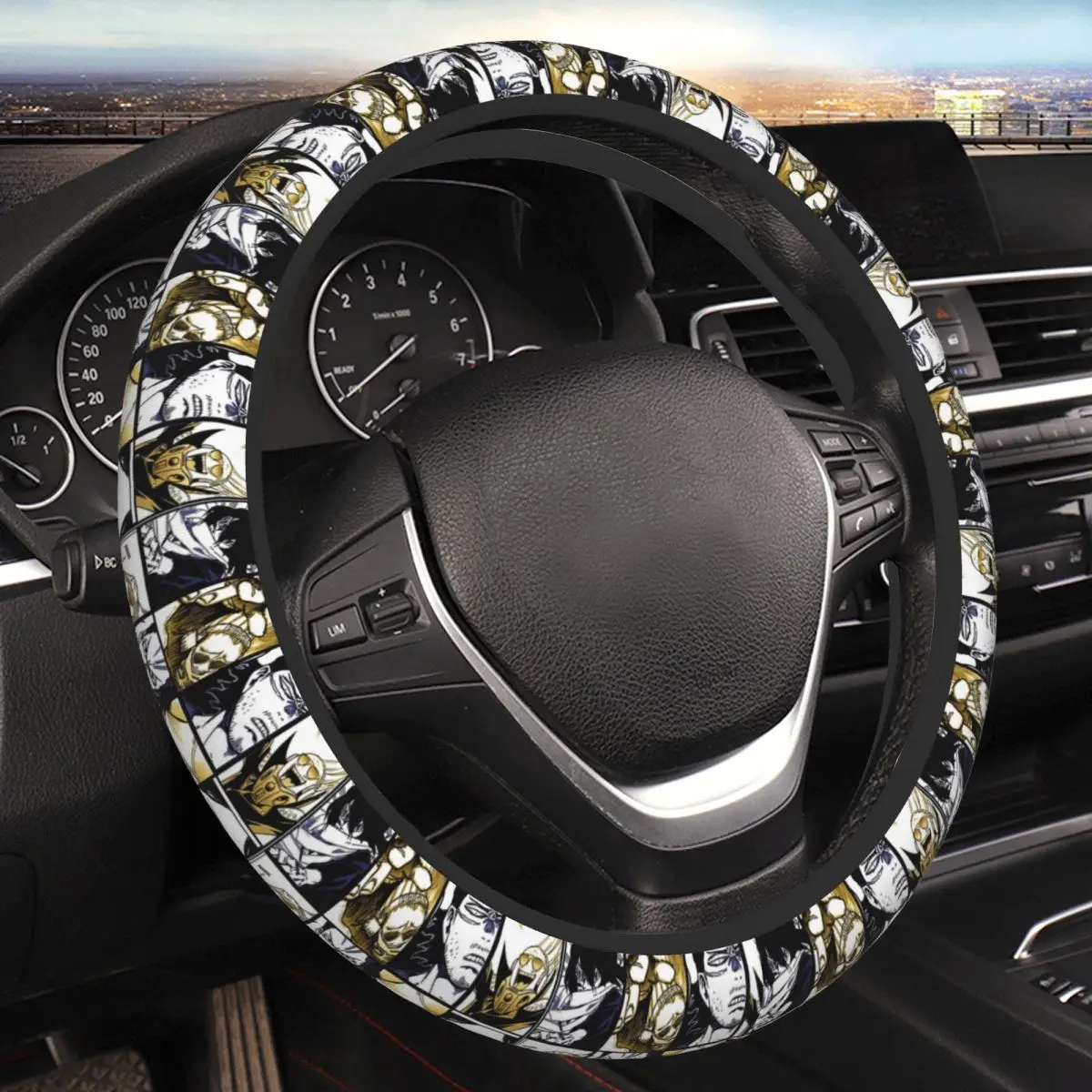 My Hero Academia,Aizawa And Present Mic Thickening Car Steering Wheel Cover 38cm Universal Suitable Car-styling Car Accessories