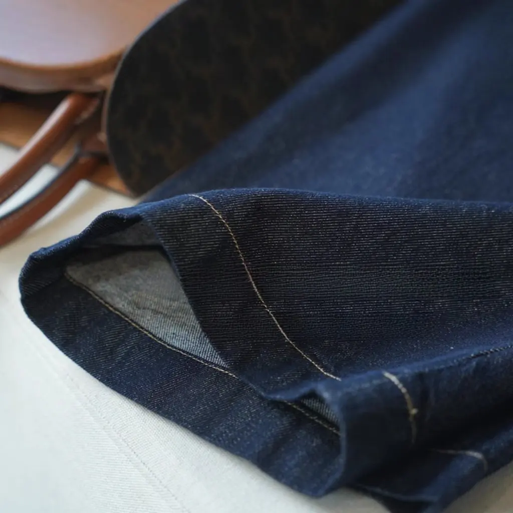 

High Waist Retro Denim Blue Loose Straight Wide Leg Jeans Anti-Fading Casual Pants for Women F100607