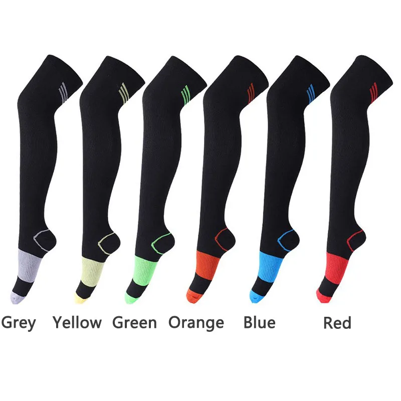 1 Pair Style Random Over Knee Running Men Women Compression Socks For Football Anti Fatigue Pain Relief Compression Socks Unisex