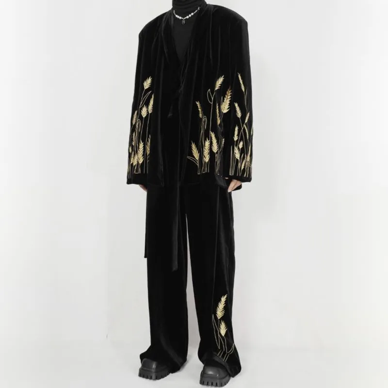 ชุดสูทลำลองสองชิ้น สไตล์สตรีทแวร์ รุ่น WVGA สำหรับฤดูใบไม้ผลิและฤดูใบไม้ร่วง ดีไซน์ทันสมัย ไม่มีปกเสื้อ พร้อมกางเกงทรงตรง รุ่น W14737