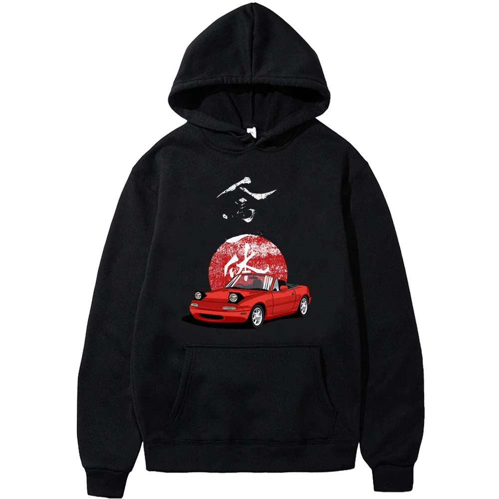 JDM Drift Red Car Fashion Printed Hoodie Men/Women y2k Casual Hooded Shirt Woman Pullover Sweatshirts Oversized Unisex Clothing