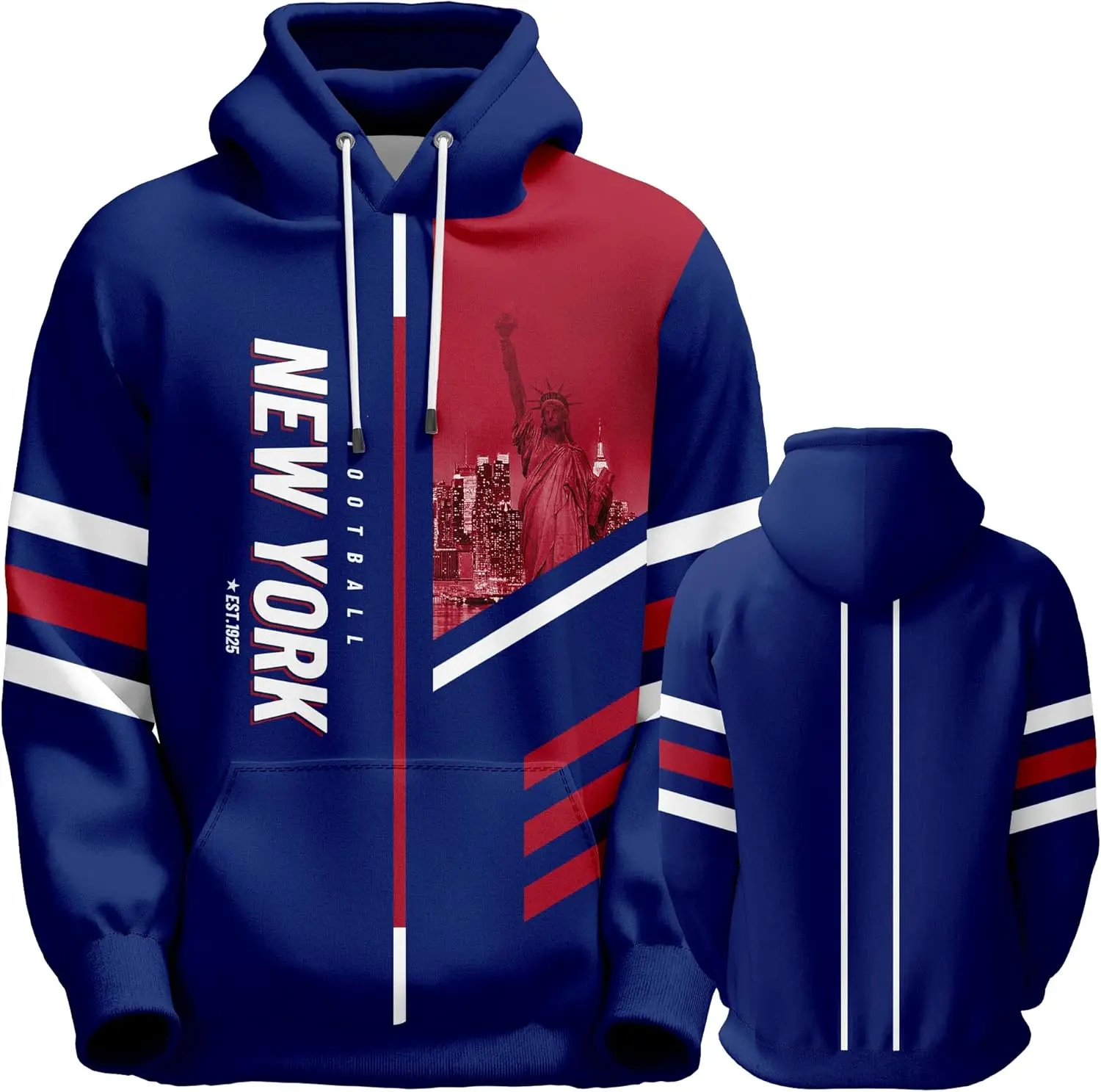 

3D Printed Football Competition Cities Pattern Hoodies Simple Design Round Neck Long Sleeve Sweatshirts Autumn Casual Unisex Top