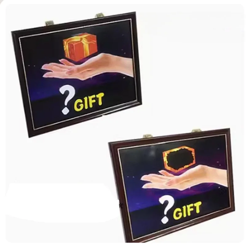 4D Gift Board Trick - Magic Tricks Comedy Stage Take Gift box from Frame Picture Gimmick Props Accessories Professional Magician