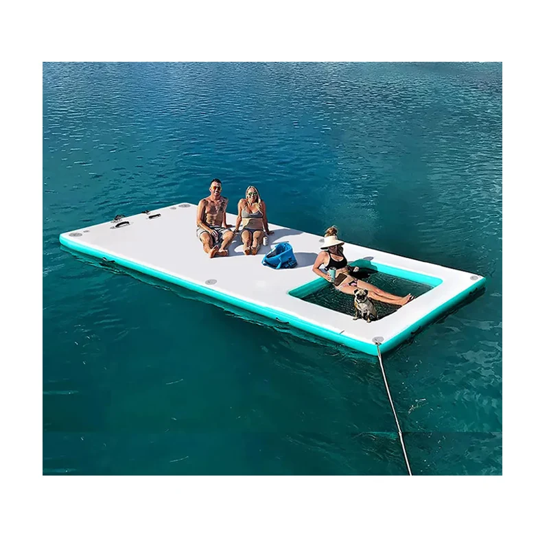 Durable Outdoor Drop-stitch Water Pool Inflatable Docks Yacht Sea Towing Platform Fishing Pontoon Inflatable Floating Platform