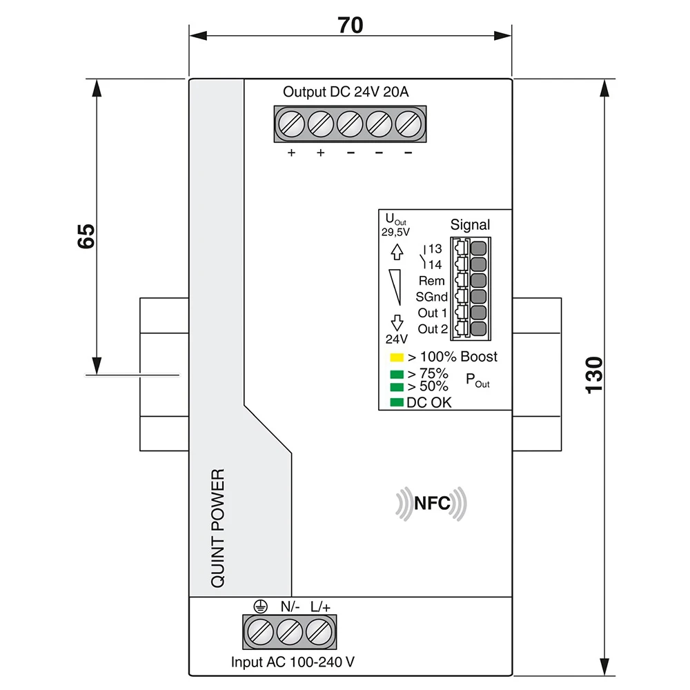 For Phoenix 2904602 QUINT4-PS/1AC/24DC/20 QUINT POWER Power Supply Output 24VDC/20A