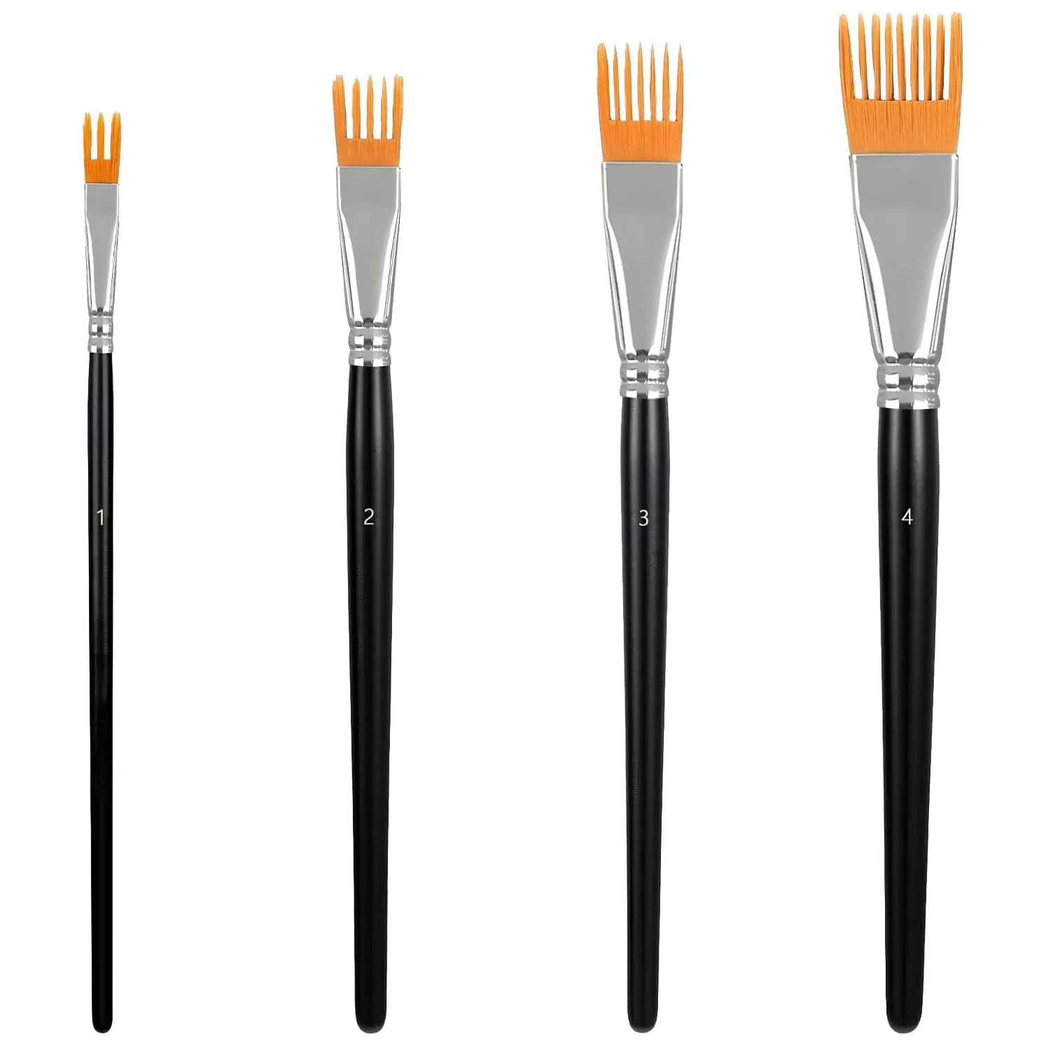 4Pcs Comb Artist Brush Set Rake Brushes for Painting with Birch Wood Handle Paintbrush for Acrylic Paint Textured Art Paintbrush