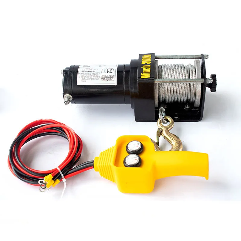 Electric Hoist 1100W 1200W 5m/min Electric Winch 600kg Electric Lift 12V 24V Lifting Hoist for Car Trailer Small Truck Off Road