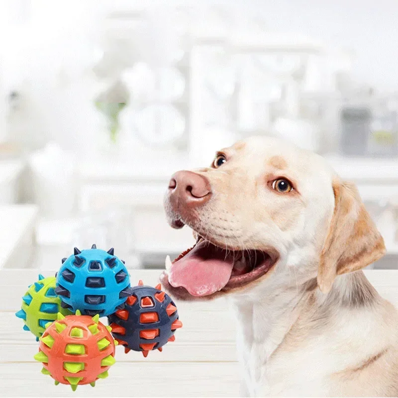 Pet Dog Chew Toy 12cm Dog ball TPR Spikes Molar Cleaning Tooth Funny Toy Indestructible Interactive Toy Products Pet Supplies