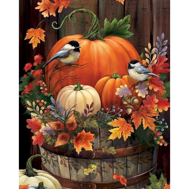 RUOPOTY Frameless Big Pumpkin Oil Painting By Numbers For Kids Halloween Home Room Decor HandPainted Diy Framed Wall Artcraft