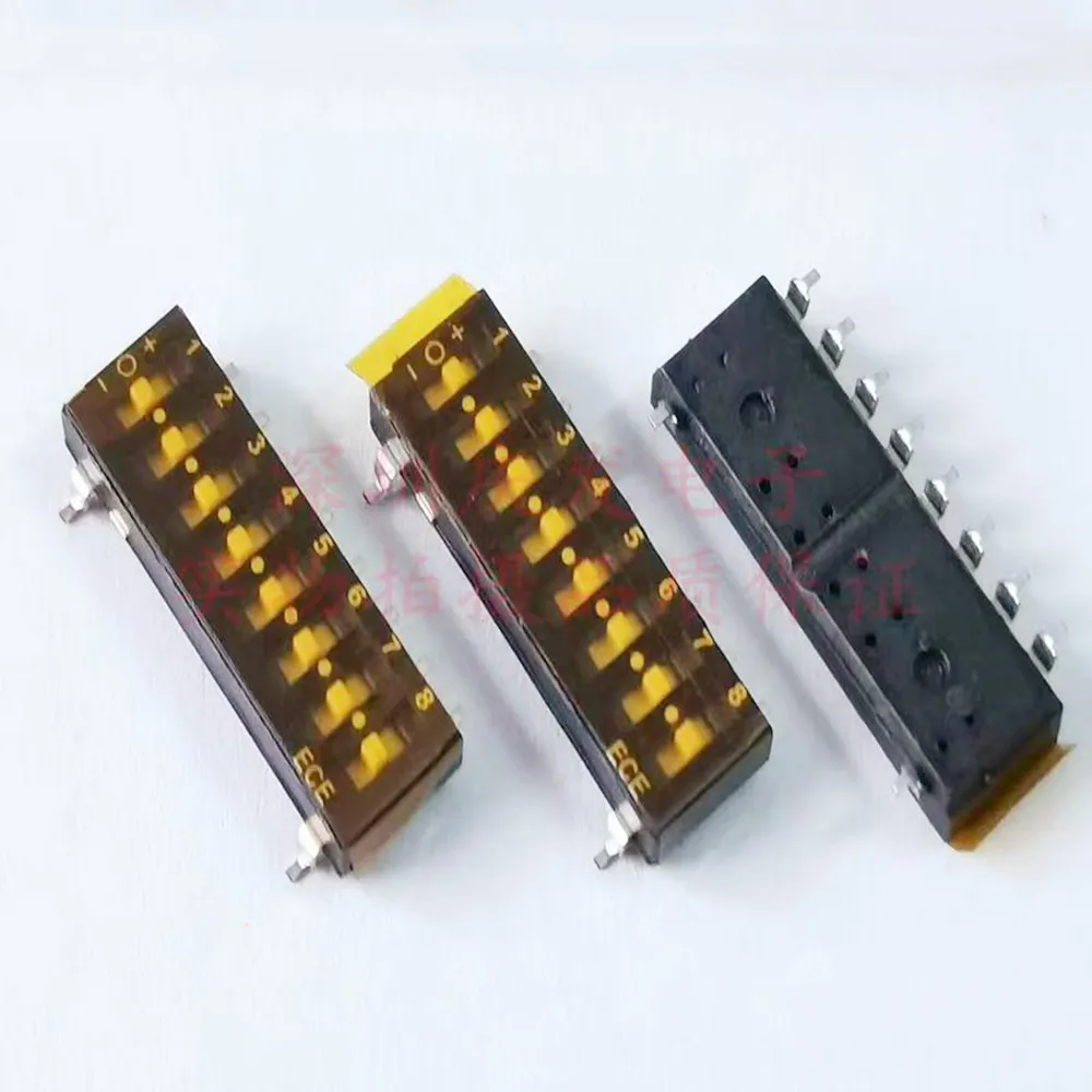 Original new 100% ETS108LTZ dial switch 8-bit 3gear P=2.54MM patch coding film