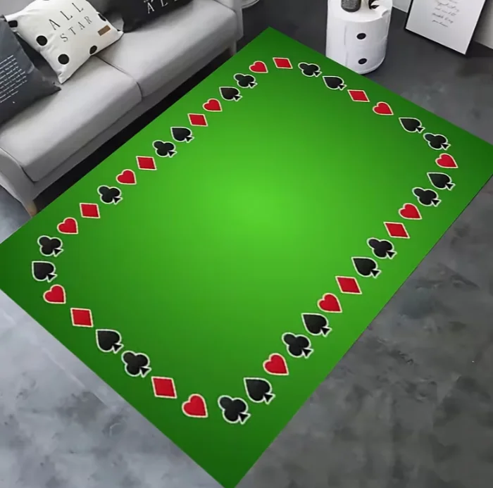 Board Game Hotel - Elegante Tappeto Verde con Motivo a