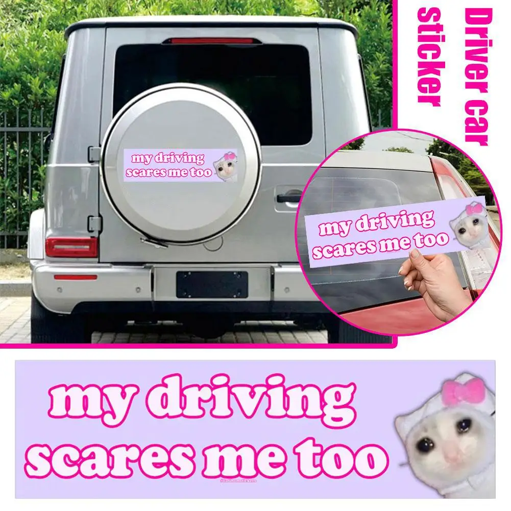 My Driving Scares Me Too Text Car Stickers Occlusion Decal Car Windshield Scratch Fuel Cap Door Protector Fashion Z0b1