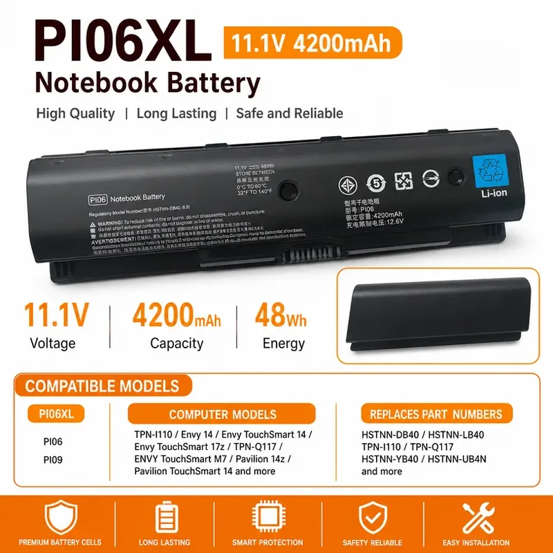 For HP HSTNN-LB4N/YB/DB40 UB4N Db4N PI09 PI06XL batteries