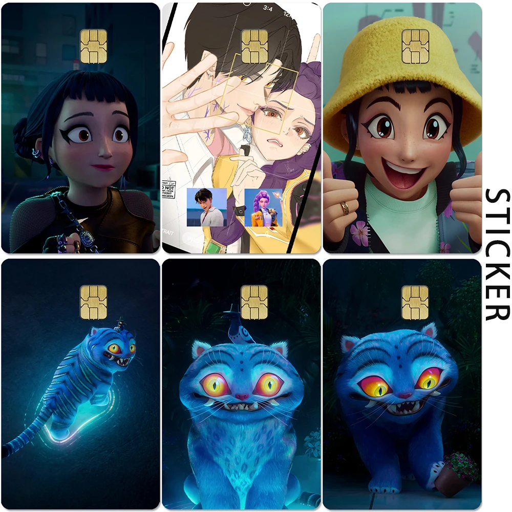 KPop Demon Hunters Credit Card Sticker Saja Boys HD Matte PVC Sticker Film Tape Skin for Card Debit Card Waterproof Sticker Gift