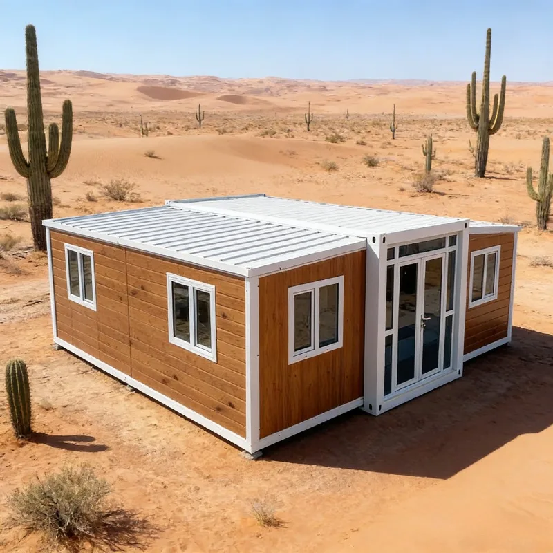 10 20 30 40ft Double Wing Folding Room Prefabricated Houses Kit Container House Movable  House